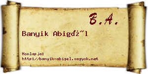 Banyik Abigél névjegykártya